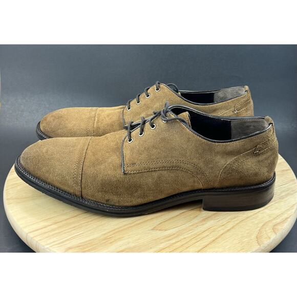 Johnston & Murphy Cap Toe Suede Leather Brown Mens 11.5 Shoes main image 4